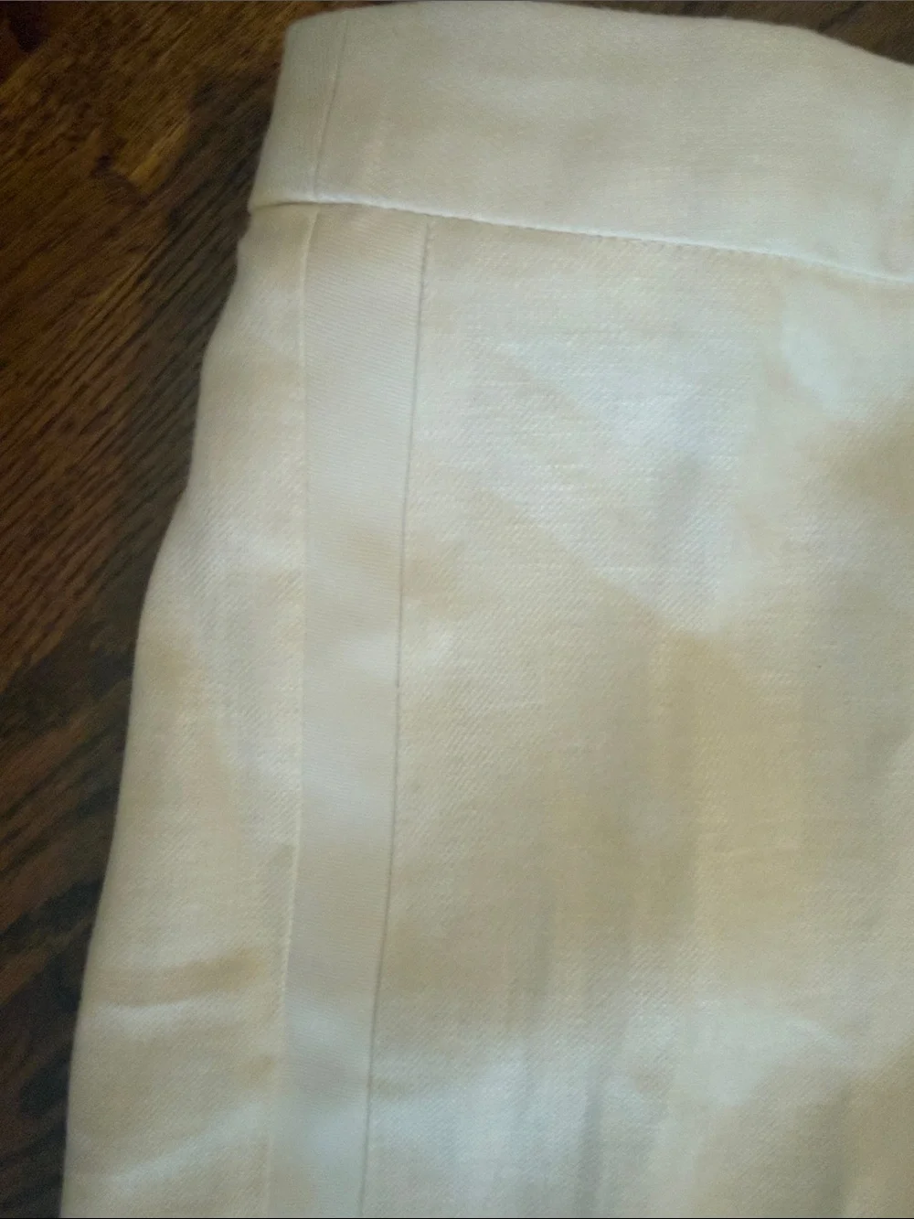 Women's white Tuxedo Wide-Leg Linen Pants